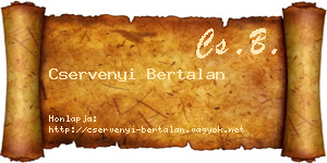 Cservenyi Bertalan névjegykártya
